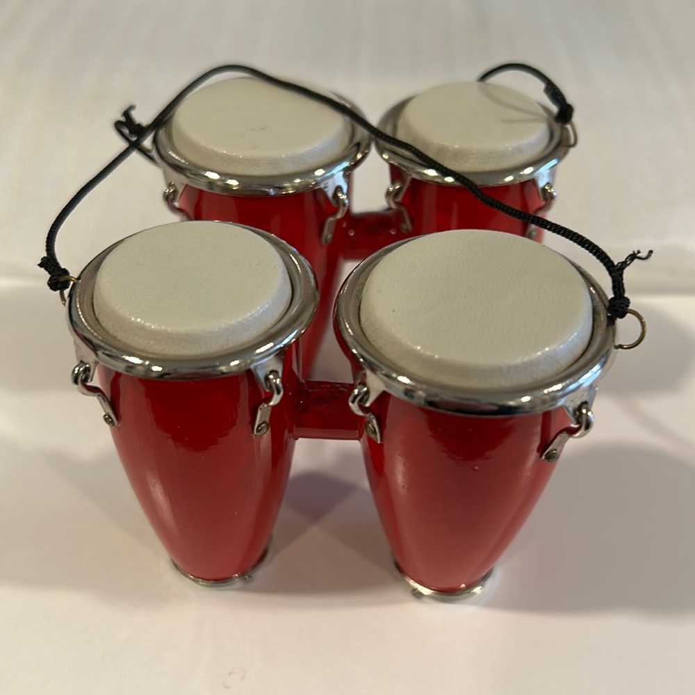 Double Conga Drum (Miniature) Ornaments set of two.